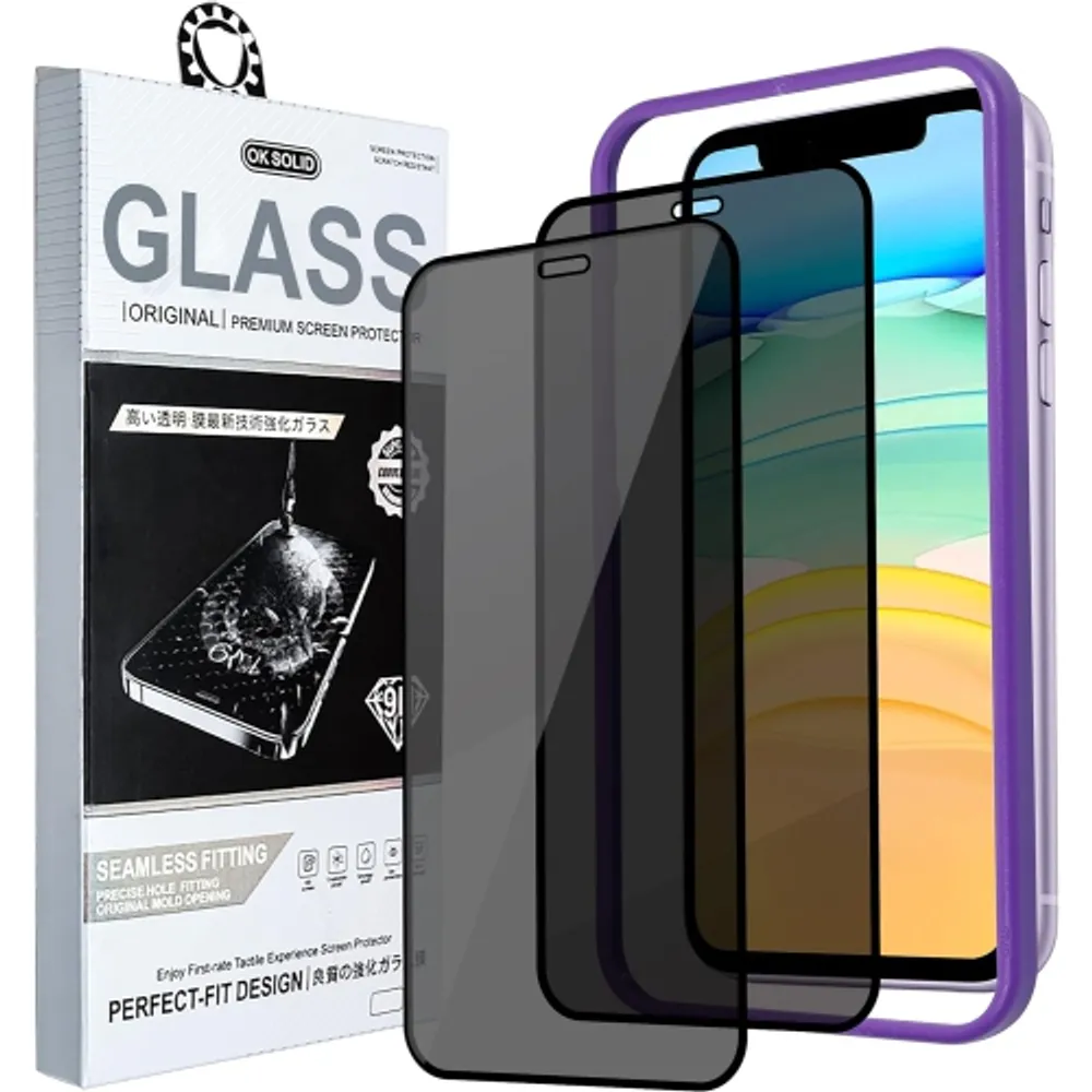 [2+2 Pack] iPhone 12 Pro Max Privacy Screen Protector with Camera Lens  Protector Full Coverage Anti-Spy Tempered Glass Film 9H Hardness Upgrade  Edge