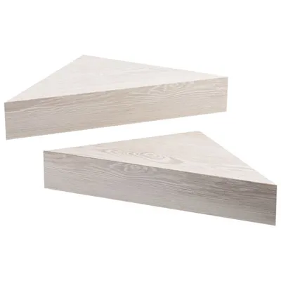 Kiera Grace Corner Floating Wall Shelf - 2 Pack - Weathered White