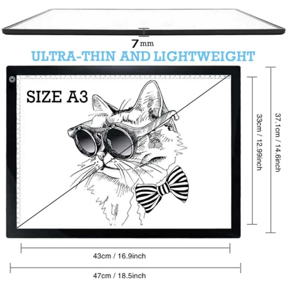 Cheap Adjustable Dimmable Cross Stitch USB x Drawing A4 Light Tablet