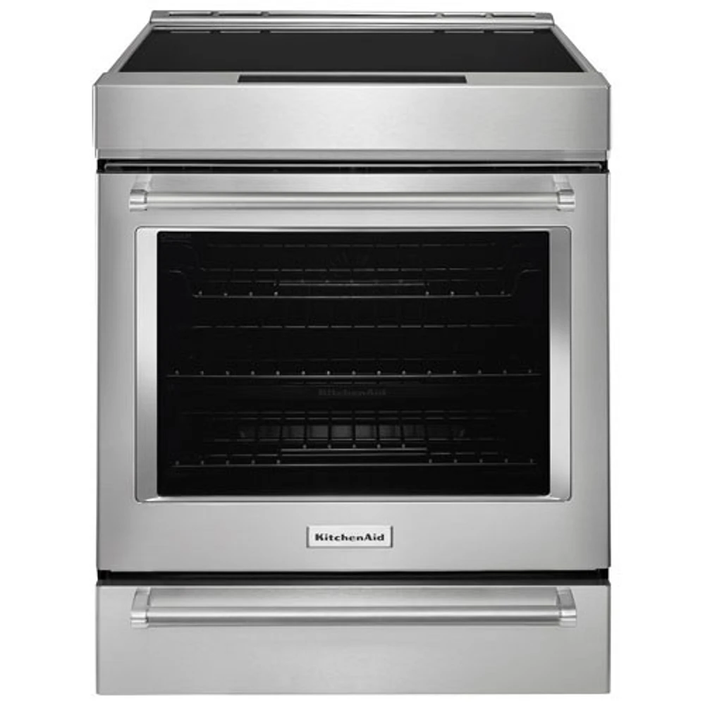 Boîte ouverte - Cuisinière à induction encastrable à convection véritable 6,4 pi³ 30 po de KitchenAid (KSIS730PSS) - Inox - Parfait état