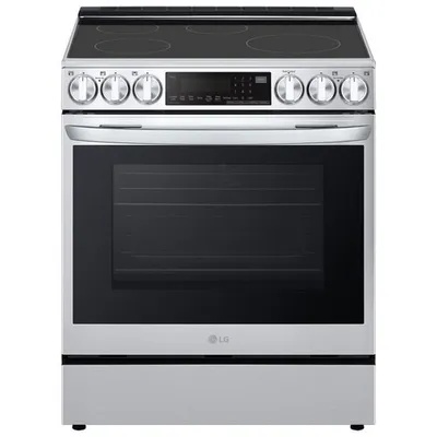 Boîte ouverte - Cuisinière à induction encastrable convection véritable friture air chaud 6,3 pi³ 30 po de LG (LSIL6336F) - Inox - Parfait état