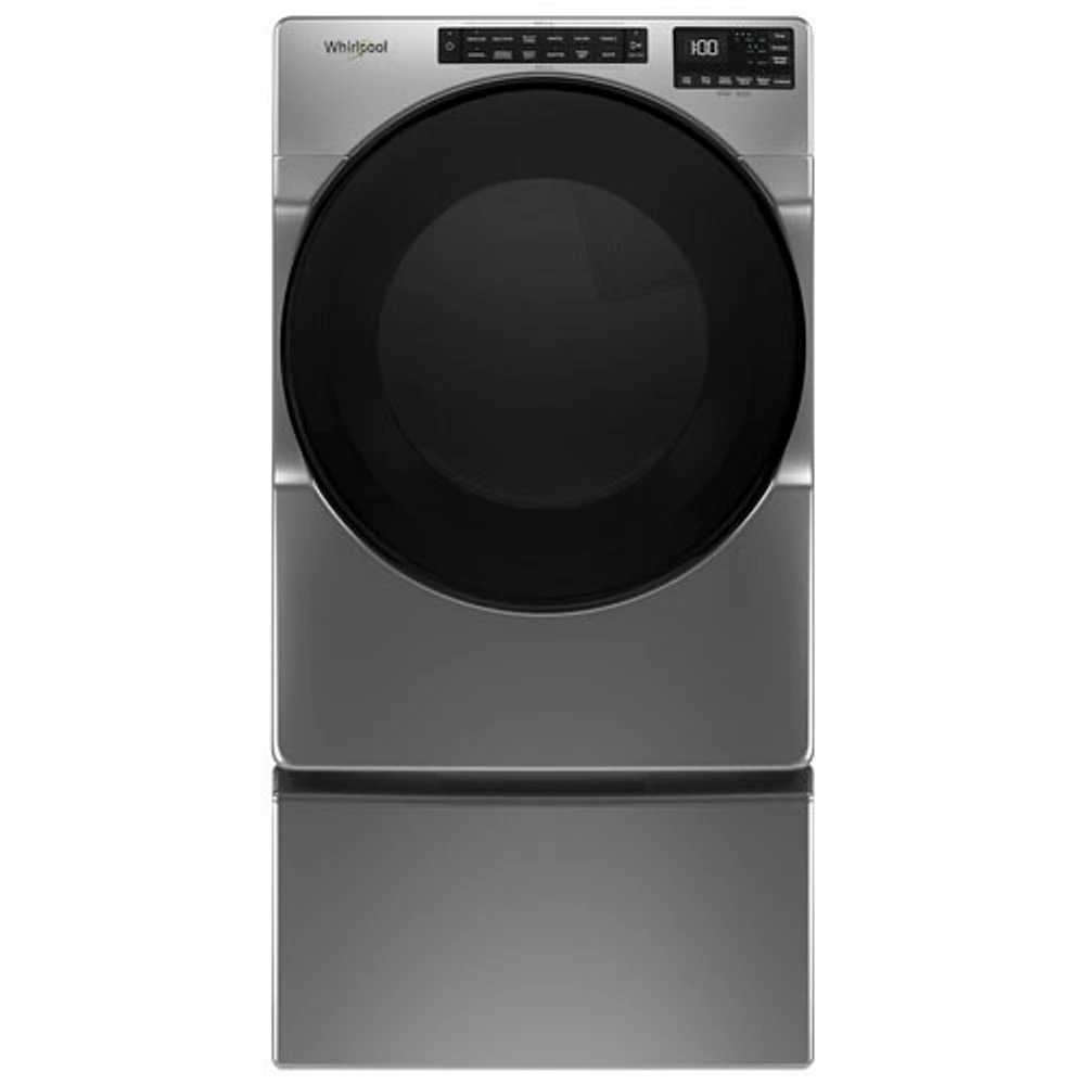 Open Box - Whirlpool 7.4 Cu. Ft. Electric Steam Dryer (YWED6605MC) - Chrome Shadow - Perfect Condition