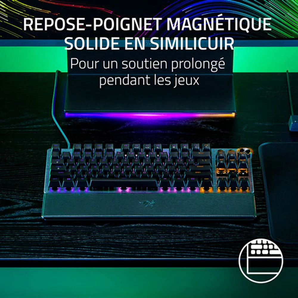 Clavier de jeu optique mécanique rétroéclairé sans pavé numérique Huntsman V3 Pro de Razer