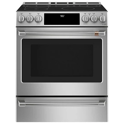 Cafe 30" 5.7 Cu Ft True Convection 5-Element Slide-In Electric Air Fry Range (CHS90XP2MS1) -Stainless Steel