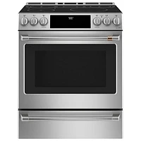 Cafe 30" 5.7 Cu Ft True Convection 5-Element Slide-In Electric Air Fry Range (CHS90XP2MS1) -Stainless Steel