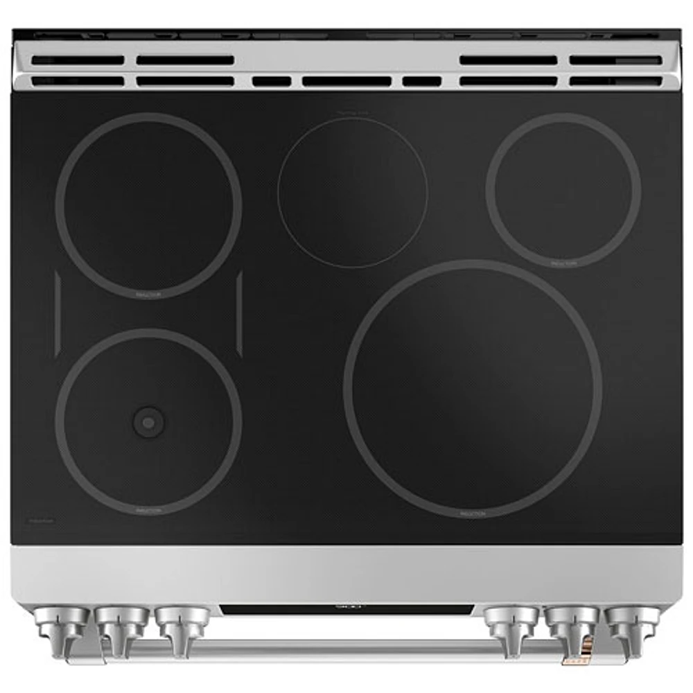 Cafe 30" 5.7 Cu Ft True Convection 5-Element Slide-In Electric Air Fry Range (CHS90XP2MS1) -Stainless Steel