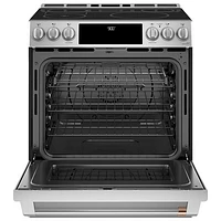 Cafe 30" 5.7 Cu Ft True Convection 5-Element Slide-In Electric Air Fry Range (CHS90XP2MS1) -Stainless Steel