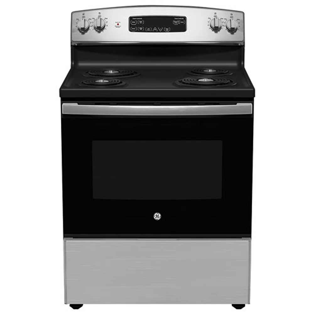 GE 30" 5.0 Cu. Ft. Freestanding Electric Coil Top Range (JCBS350SVSS) - Stainless Steel