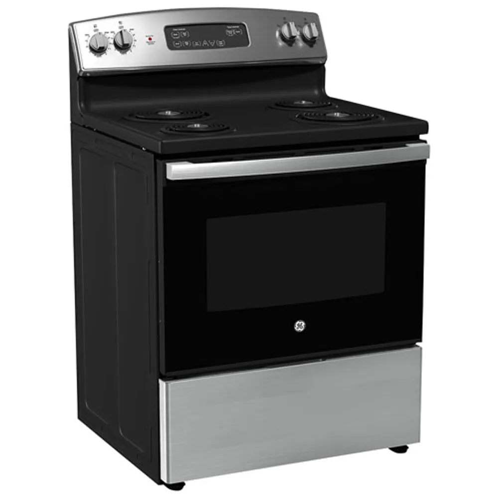 Cuisinière électrique autonome à serpentins de 5,0 pi³ et 30 po de GE (JCBS350SVSS) - Inox