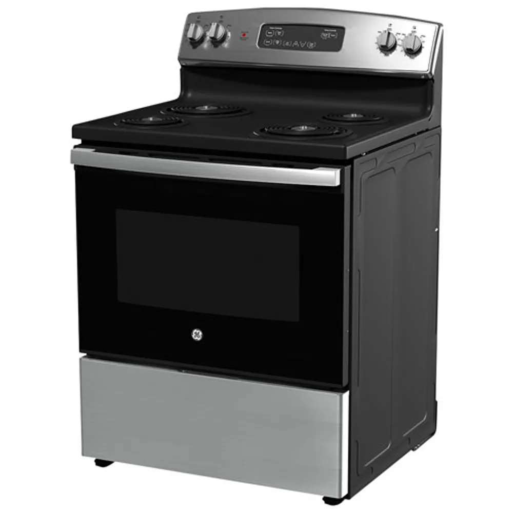 Cuisinière électrique autonome à serpentins de 5,0 pi³ et 30 po de GE (JCBS350SVSS) - Inox