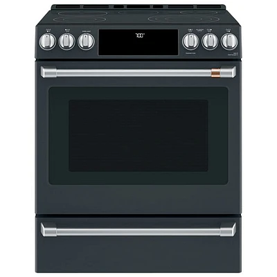 Cafe 30" 5.7 Cu Ft True Convection 5-Element Slide-In Electric Air Fry Range (CCES700P3MD1) -Matte Black