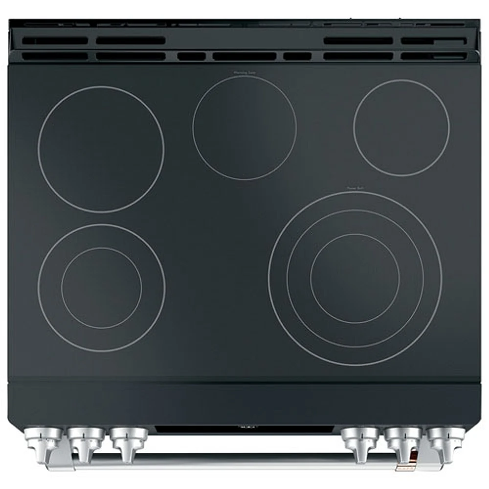 Cafe 30" 5.7 Cu Ft True Convection 5-Element Slide-In Electric Air Fry Range (CCES700P3MD1) -Matte Black