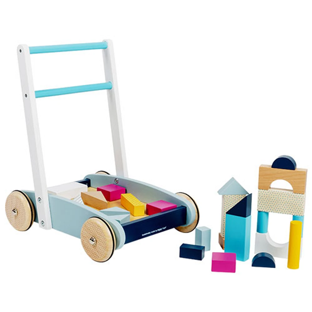 Bigjigs Wooden Baby Walker - Blue/White