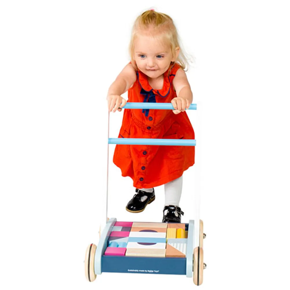 Bigjigs Wooden Baby Walker - Blue/White