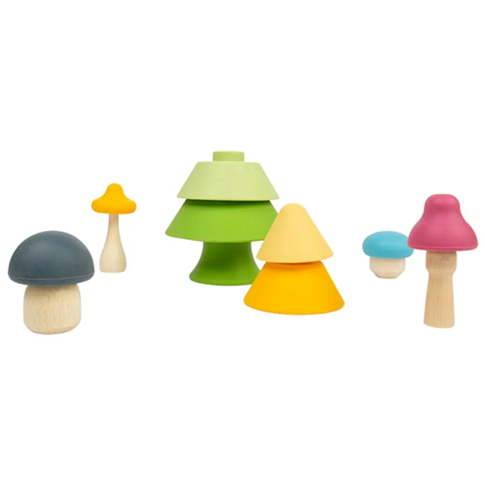 Bigjigs Silicone Stacking Tree with Wooden Forest Friends