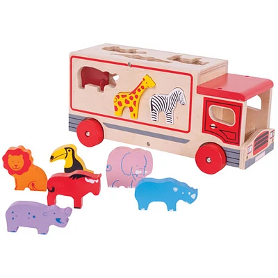 Bigjigs Wooden Safari Sorting Lorry