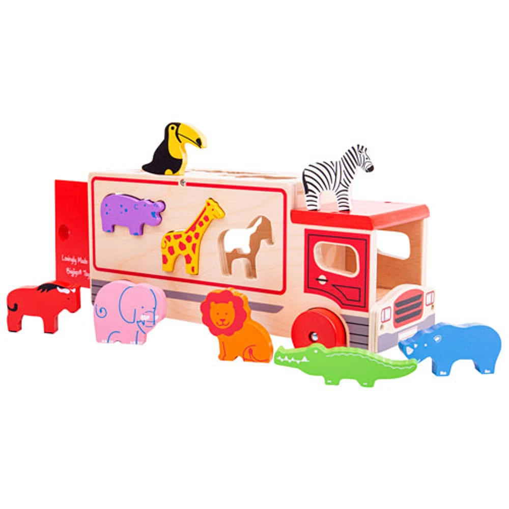 Bigjigs Wooden Safari Sorting Lorry