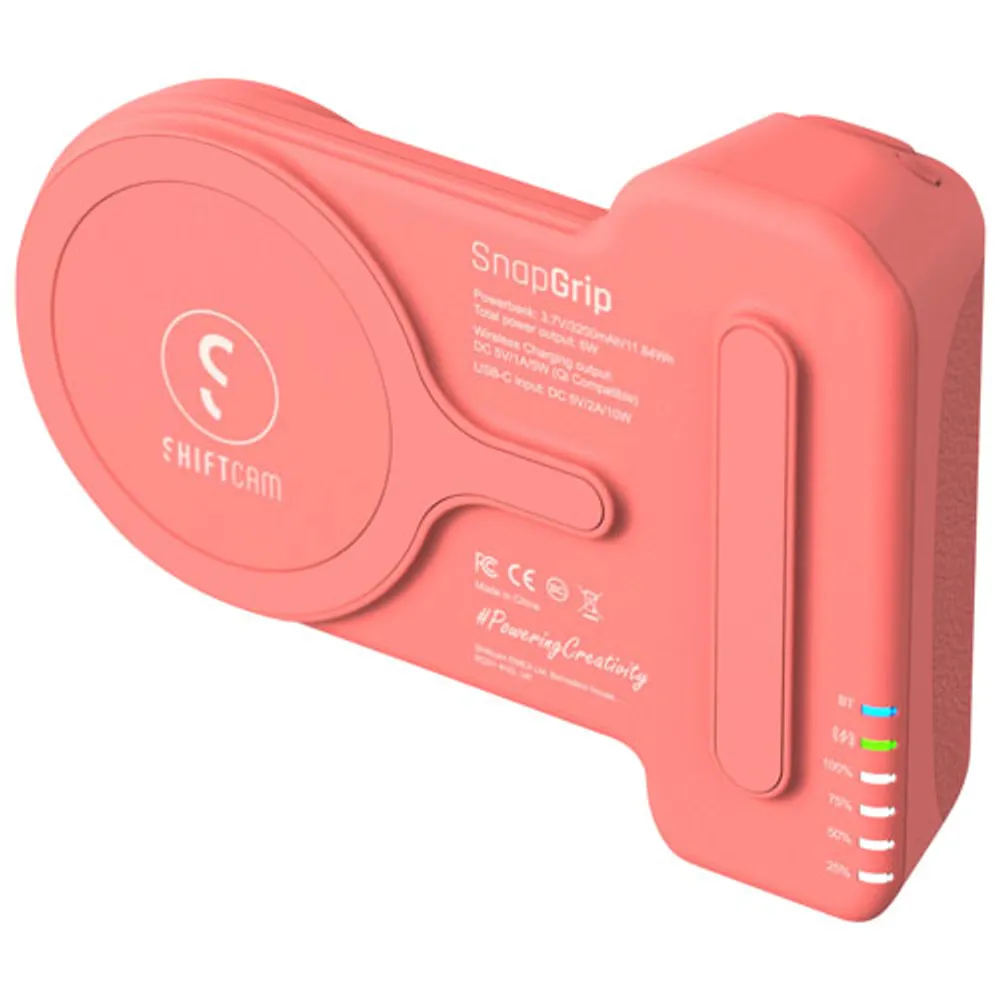 ShiftCam SnapGrip Magnetic Smartphone Battery Grip - Pink Pomelo