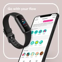 Fitbit Luxe-Fitness and Wellness-Tracker with Stress Management,  Sleep-Tracking and 24/7 Heart Rate, Black/Graphite, One Size (S & L Bands  Included)