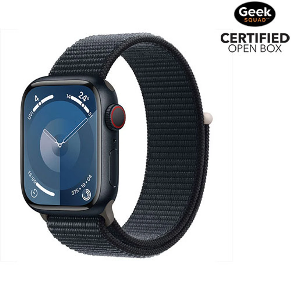 Open Box - Apple Watch Series 9 (GPS + Cellular) 41mm Midnight Aluminum Case w/Midnight Sport Loop - Small