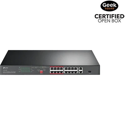 Open Box - TP-Link 16-Port 10/100 Mbps + 2-Port Gigabit Rackmount Switch with 16-Port PoE+ TL-SL1218P