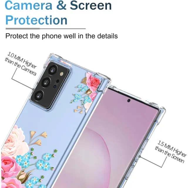 for Galaxy A32 5G Case Galaxy M32 5G SM-A326U Case Womens Clear Flower  Pattern Slim Case Soft TPU Cover