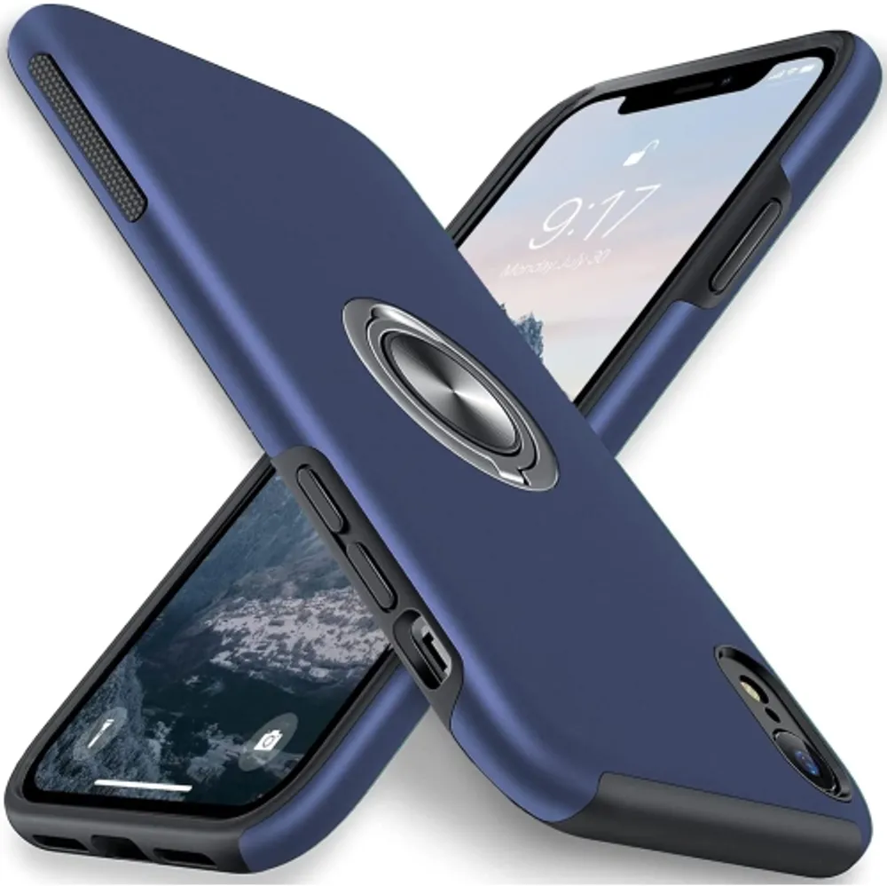 For iPhone XR Ring Holder Phone Case(Blue), snatcher