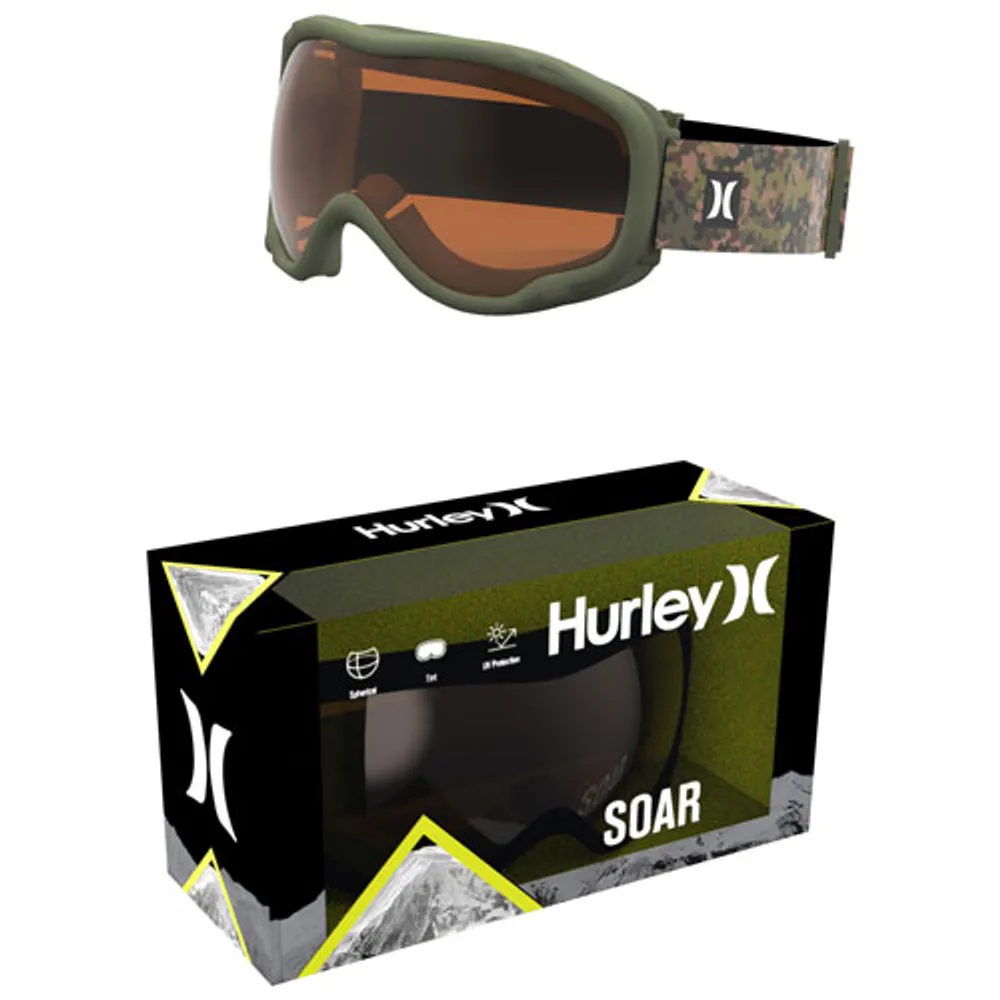 Hurley SOAR Youth Ski Snow Goggles - Green Camo