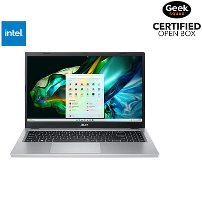 Boîte ouverte - Portable de 15,6 po Aspire 3 d'Acer - Argenté (Core i3-N305 d'Intel/SSD 512 Go/RAM 8 Go/Windows 11)