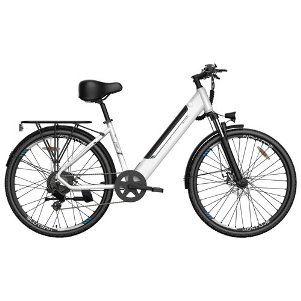 Blutron EB650 500W Electric Commuter Bike (Up to 60km Battery Range / 32km/h Top Speed) - Ghost White