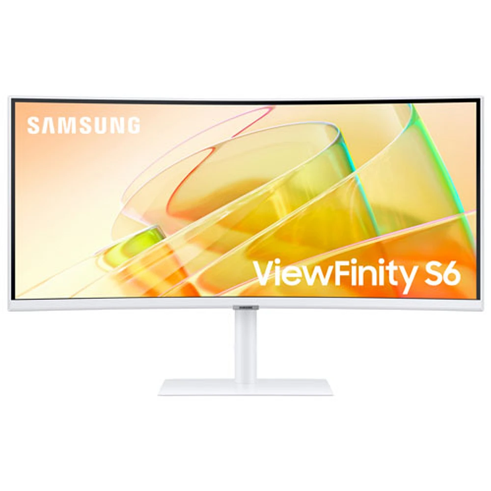 Moniteur FreeSync 34 po DEL VA incurvé WQHD 100 Hz de Samsung avec temps de réponse de 5 ms gris à gris (LS34C650TANXGO) - Blanc chaud