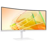 Moniteur FreeSync 34 po DEL VA incurvé WQHD 100 Hz de Samsung avec temps de réponse de 5 ms gris à gris (LS34C650TANXGO) - Blanc chaud