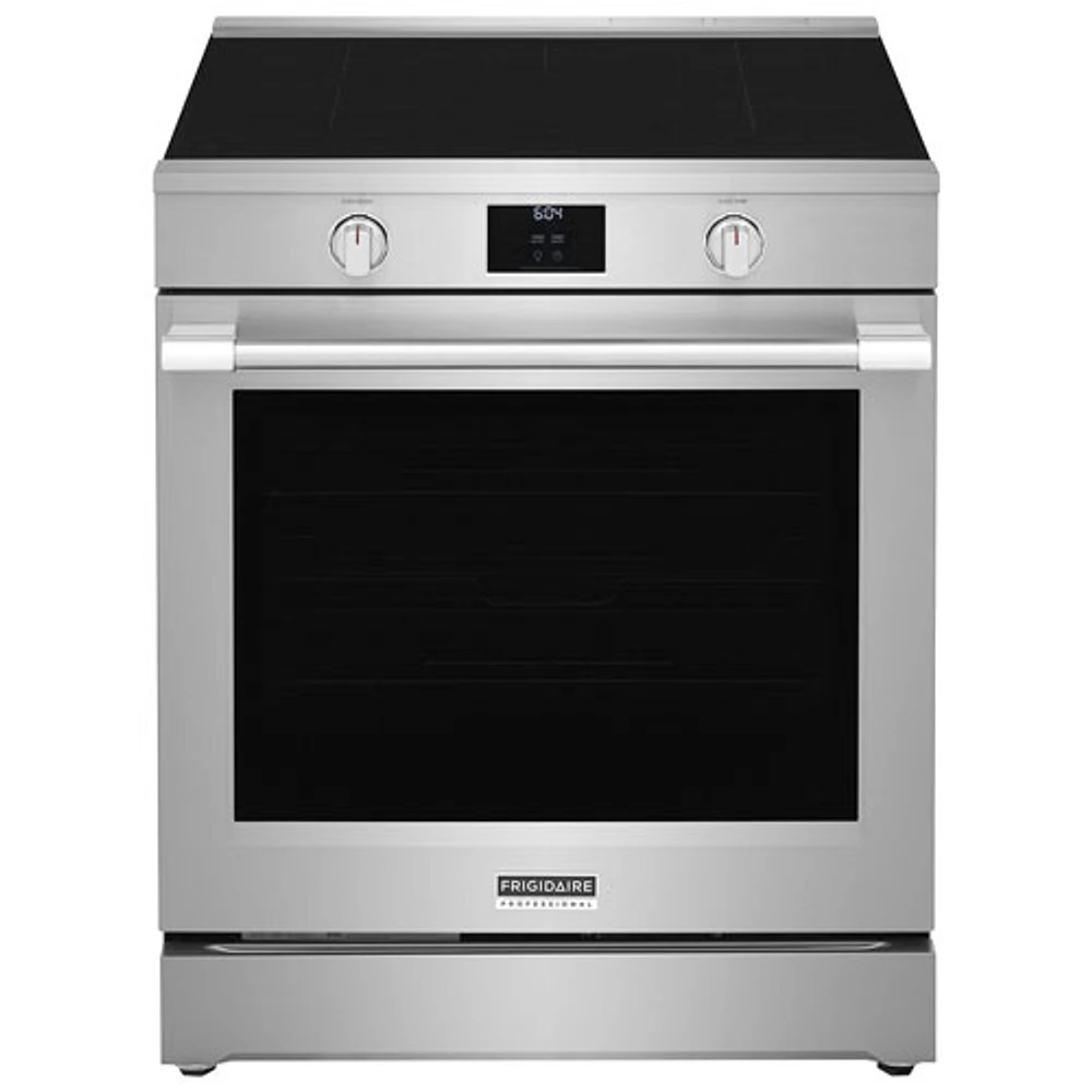 Cuisinière à induction autonome à 5 éléments avec convection véritable et friture à air chaud 6,2 pi³ 30 po Professional de Frigidaire - Acier inoxydable