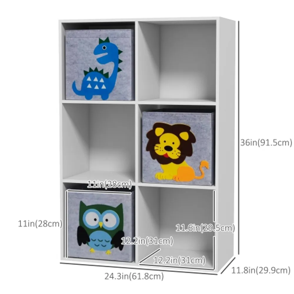 Qaba Kids toy Organizer and Storage Book Shelf with shelves