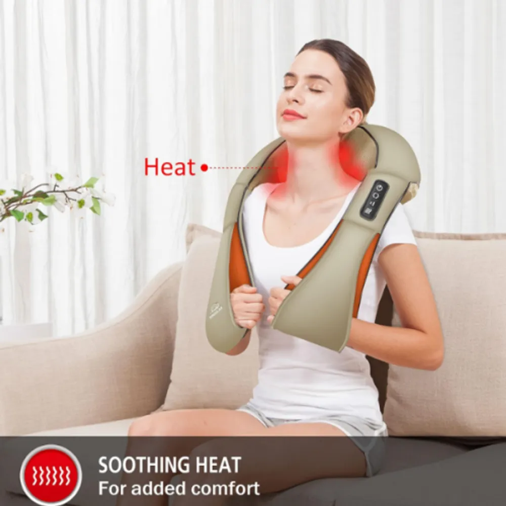 Shiatsu Neck and Back Massager with Soothing Heat - Deep Tissue 3D