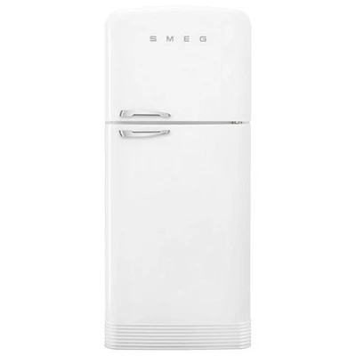 Smeg Retro 32" 19.2 Cu. Ft. Top Freezer Refrigerator with Ice Dispenser (FAB50URWH3) - White