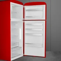Smeg Retro 32" 19.2 Cu. Ft. Top Freezer Refrigerator with Ice Dispenser (FAB50URRD3) - Red