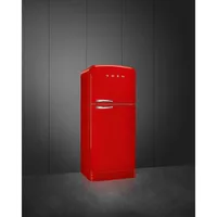Smeg Retro 32" 19.2 Cu. Ft. Top Freezer Refrigerator with Ice Dispenser (FAB50URRD3) - Red