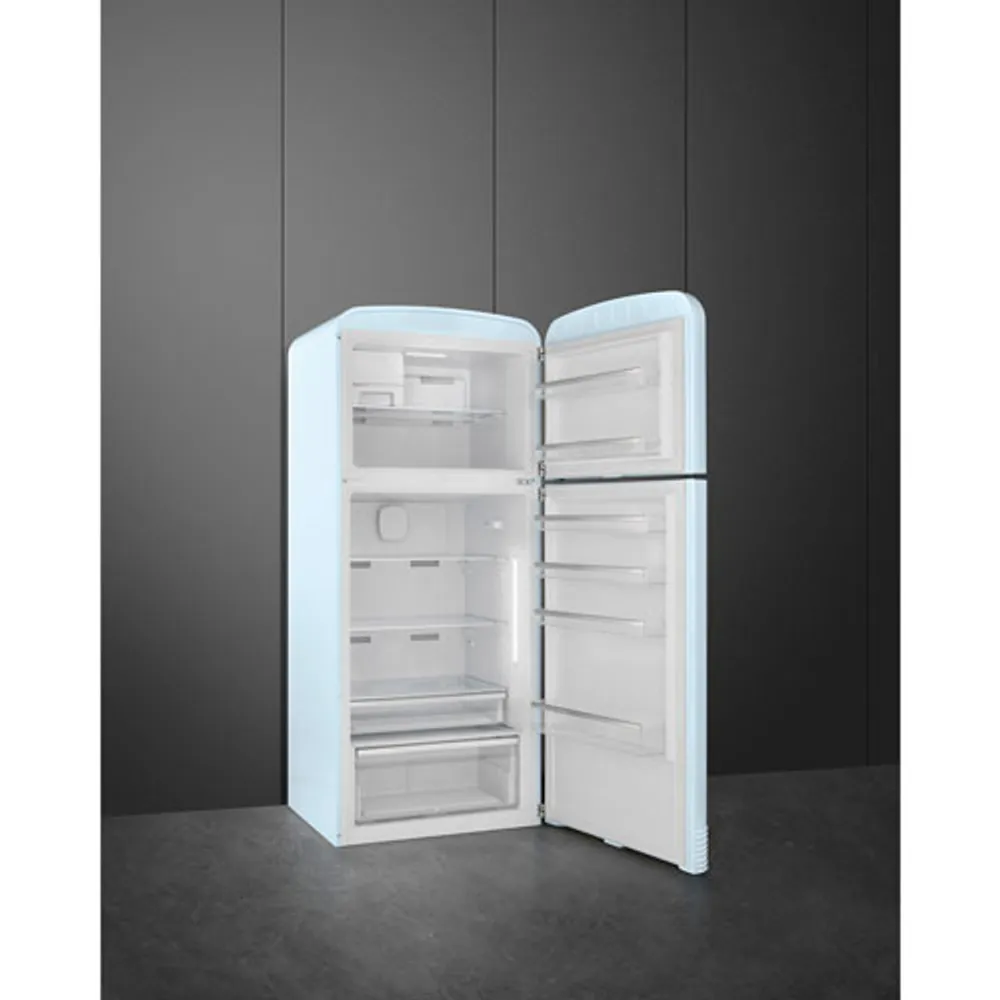 Smeg Retro 32" 19.2 Cu. Ft. Top Freezer Refrigerator with Ice Dispenser (FAB50URPB3) - Pastel Blue