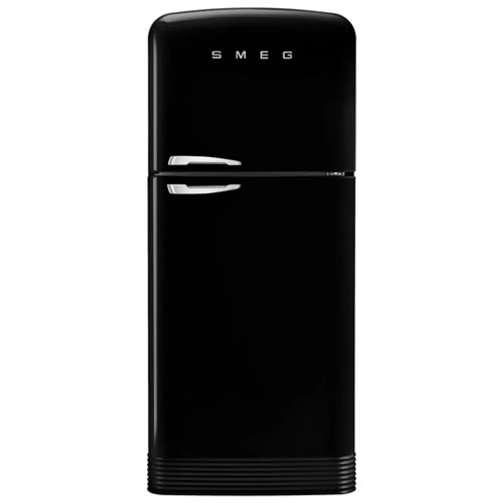Smeg Retro 32" 19.2 Cu. Ft. Top Freezer Refrigerator with Ice Dispenser (FAB50URBL3) - Black