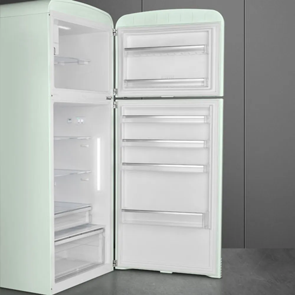 Smeg Retro 32" 19.2 Cu. Ft. Top Freezer Refrigerator with Ice Dispenser (FAB50URPG3) - Pastel Green