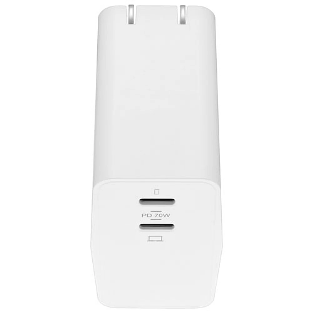 Insignia Dual Port 70W USB-C Wall Charger - White