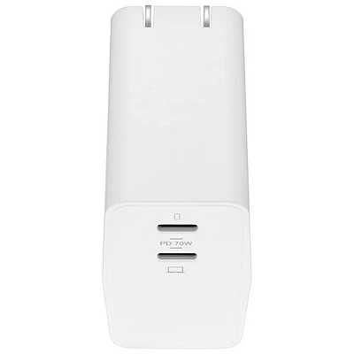 Chargeur mural à deux ports USB-C de 70 W d'Insignia - Blanc