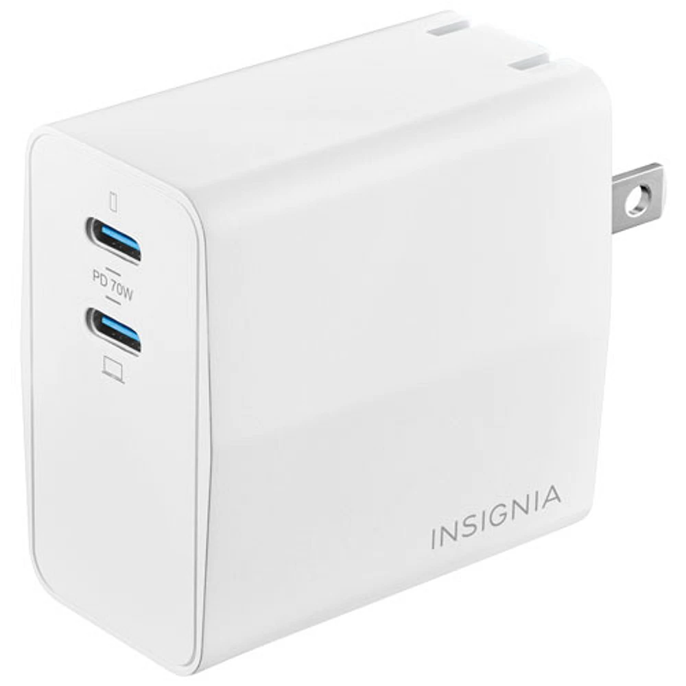 Insignia Dual Port 70W USB-C Wall Charger - White