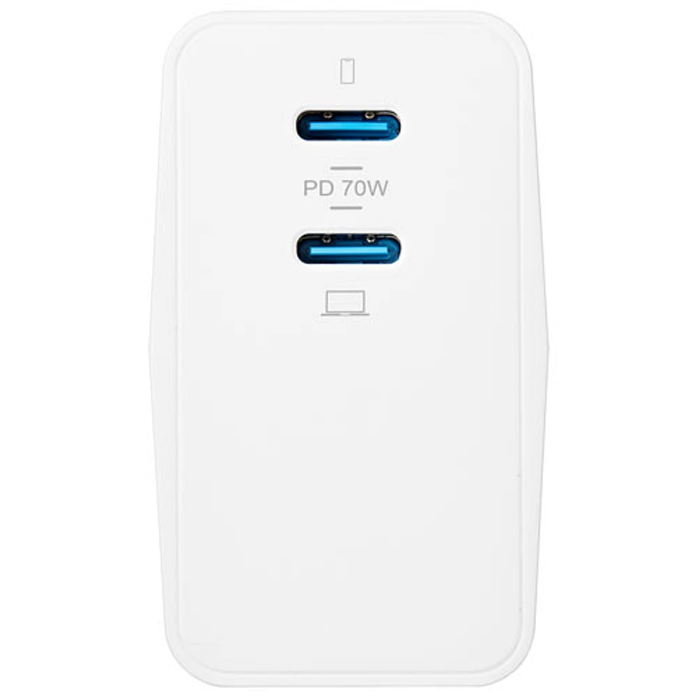 Insignia Dual Port 70W USB-C Wall Charger - White