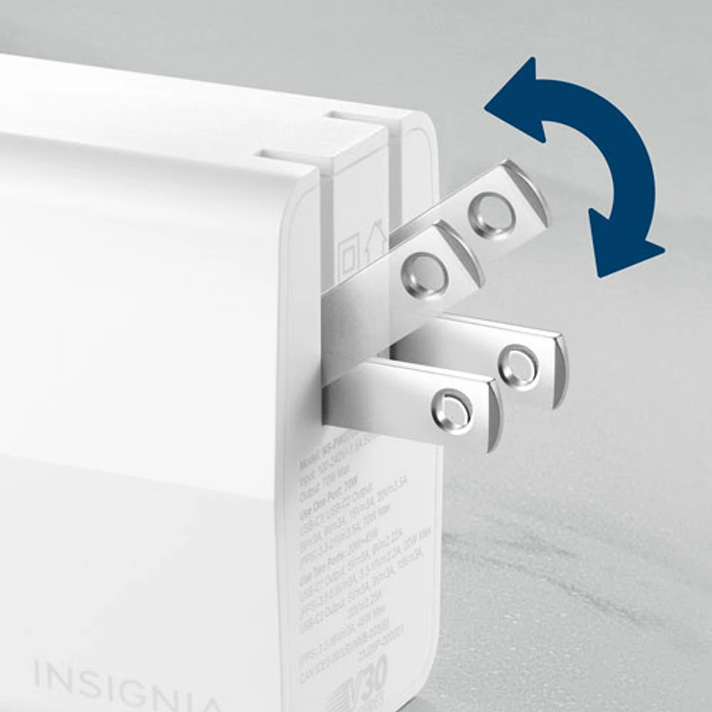 Insignia Dual Port 70W USB-C Wall Charger - White