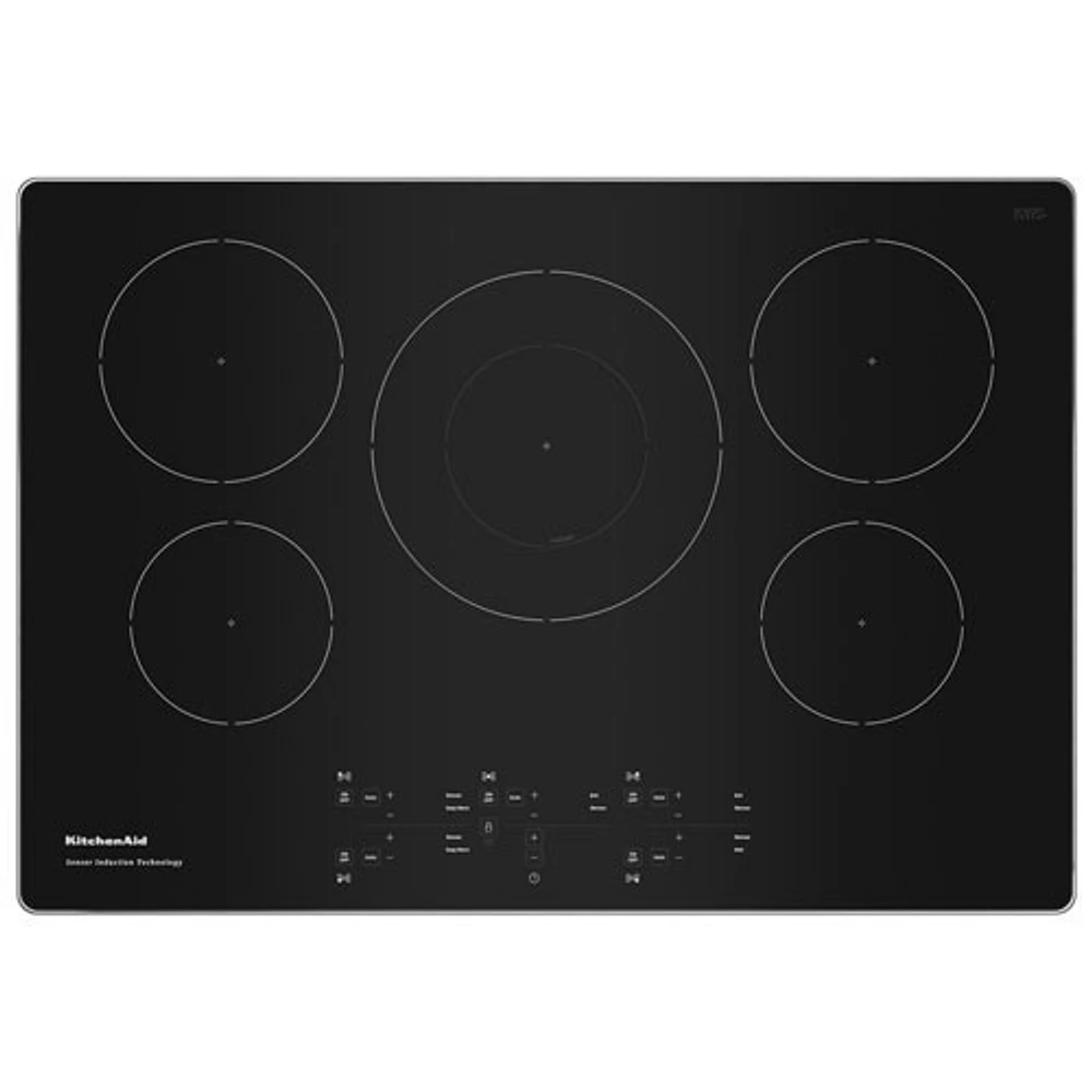 Boîte ouverte - Surface de cuisson à induction 5 éléments 30 po de KitchenAid (KCIG550JSS) - Inox - Parfait état