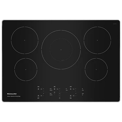 Open Box - KitchenAid 30" 5-Element Induction Cooktop (KCIG550JSS) - Stainless Steel - Perfect Condition