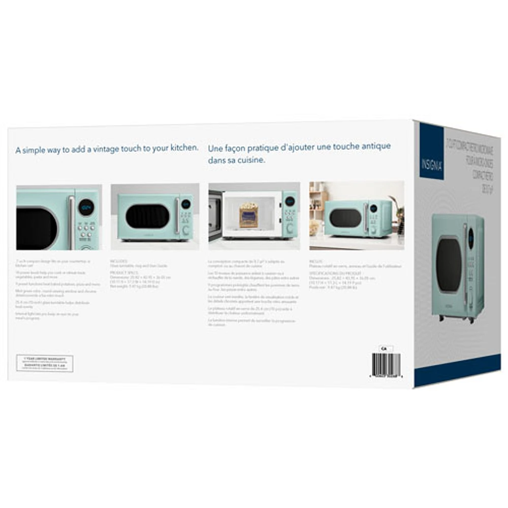 Insignia Retro 0.7 Cu. Ft. Retro Compact Microwave (NS-MW7RM5-C) - Mint - Only at Best Buy