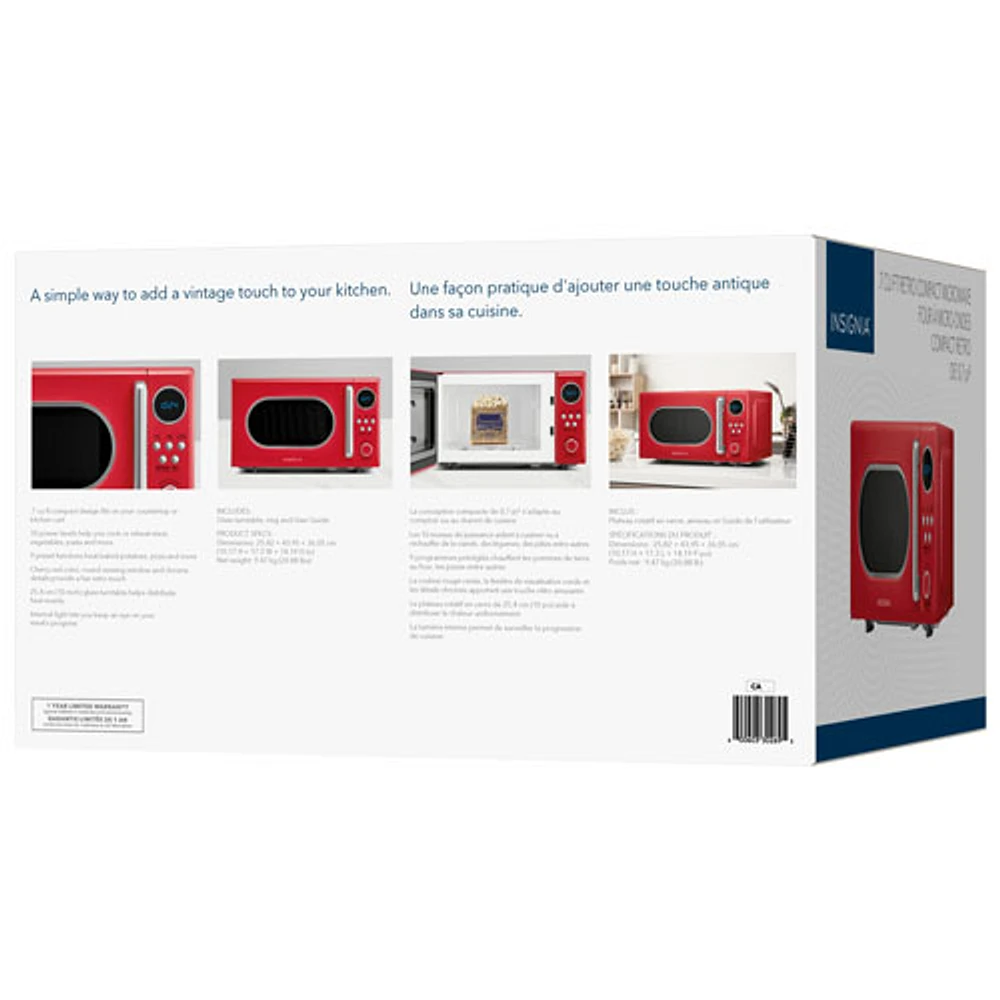 Micro-ondes compact rétro de 0,7 pi³ d'Insignia (NS-MW7RM5-C) - Rouge - Exclusivité de Best Buy